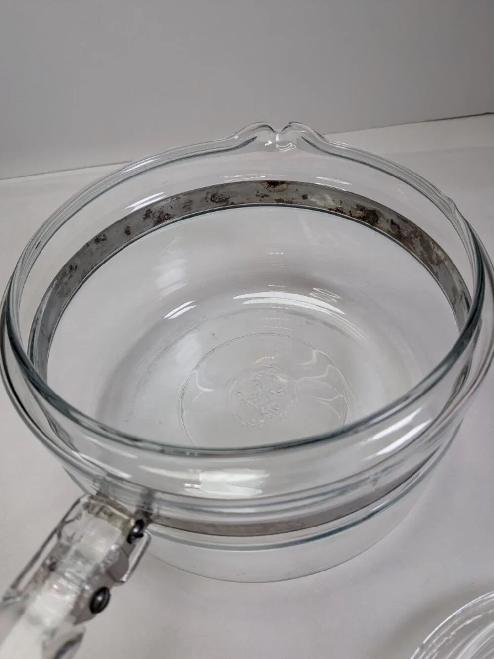 Vintage Pyrex Flameware 2 Quart Glass Covered Saucepan Pot Lid 6214-B 6213-C